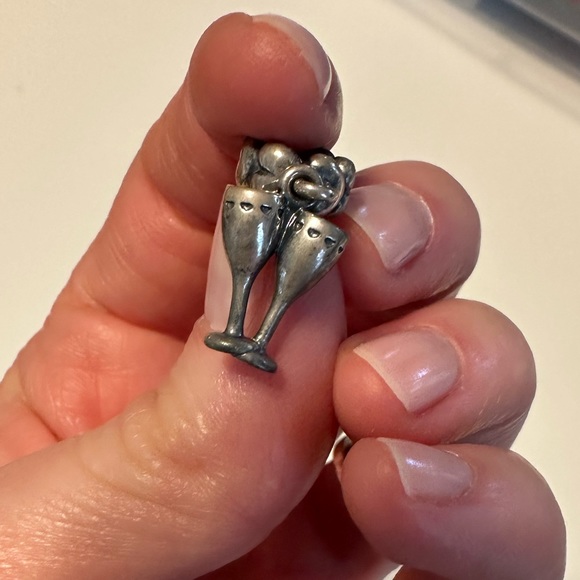 NEW IN BOX! Authentic Pandora Cheers Champagne Glasses Charm (RETIRED) - Picture 2 of 4